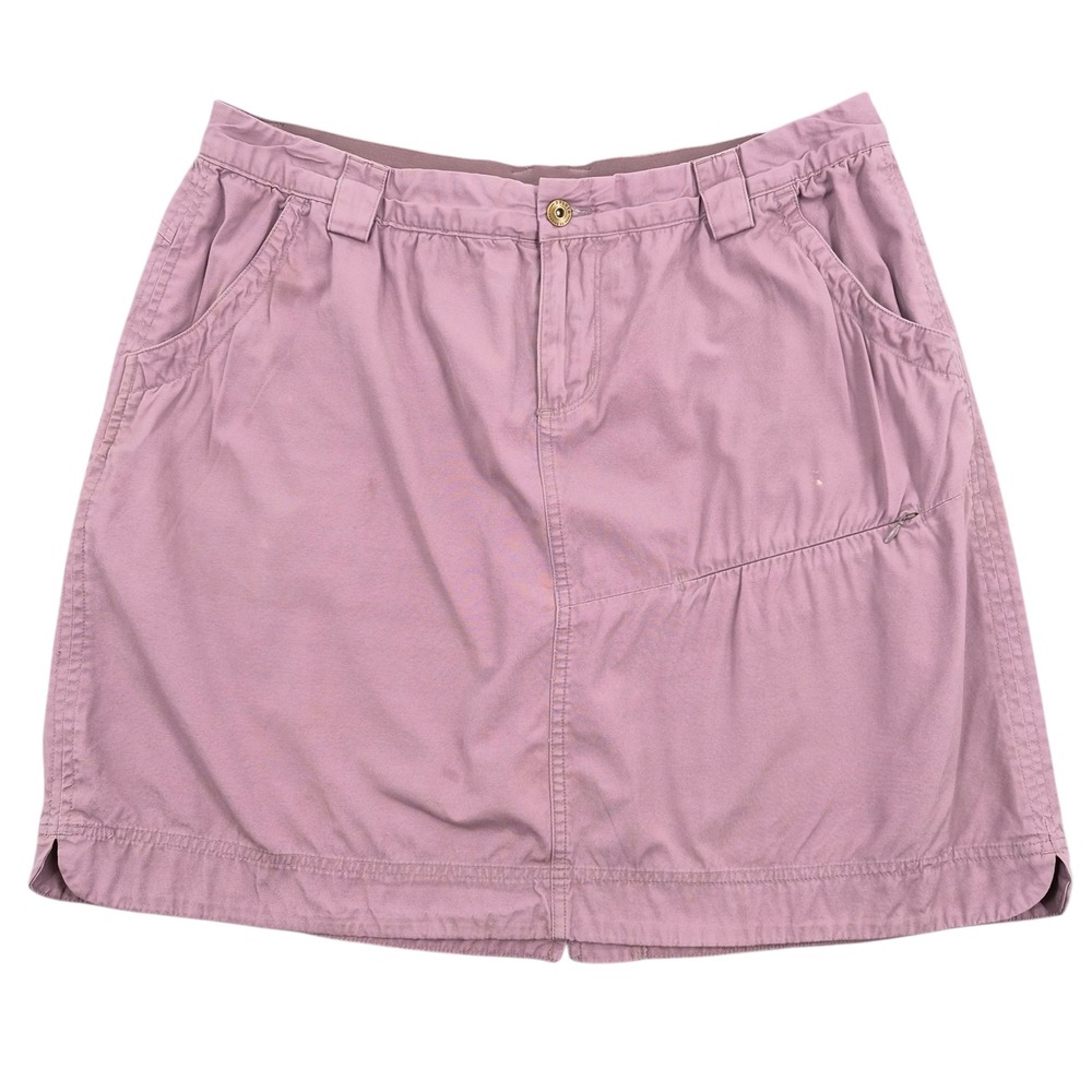 Duluth Trading Co Women 14 Mauve Purple Canvas Skort Cotton Blend Utility Hiking